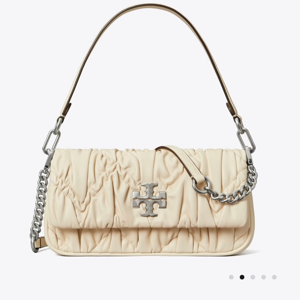 NEW Tory Burch SMALL KIRA DIAMOND RUCHED FLAP SHOULDER BAG